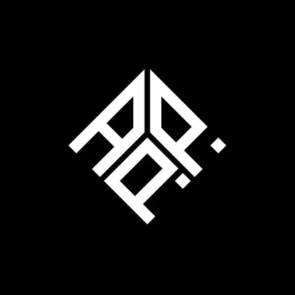 Diseño Del Logotipo Letra App Sobre Fondo Negro App Iniciales — Archivo Imágenes Vectoriales
