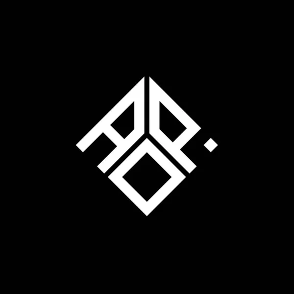 Diseño Del Logotipo Carta Aop Sobre Fondo Negro Aop Iniciales — Vector de stock