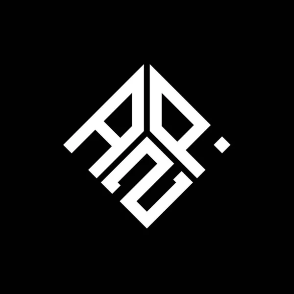 Diseño Del Logotipo Letra Azp Sobre Fondo Negro Azp Iniciales — Vector de stock