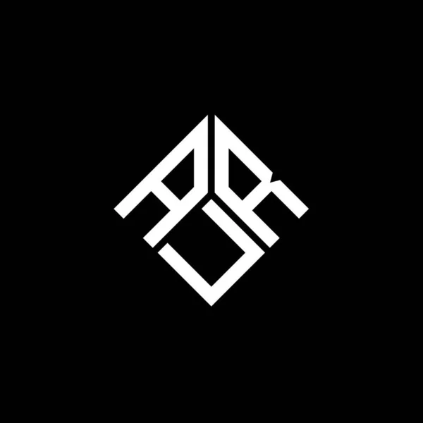 Aur Letter Logo Ontwerp Zwarte Achtergrond Aur Creatieve Initialen Letter — Stockvector