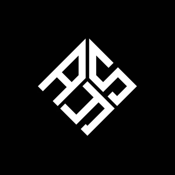 Ays Design Logotipo Carta Fundo Preto Ays Iniciais Criativas Conceito — Vetor de Stock