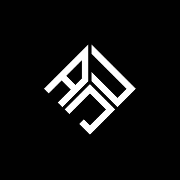 Σχεδιασμός Λογότυπου Γραμμάτων Aju Μαύρο Φόντο Δημιουργικά Αρχικά Aju Έννοια — Διανυσματικό Αρχείο