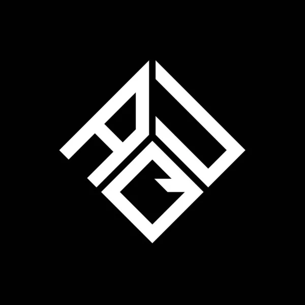 Siyah Arka Planda Aqu Harf Logosu Tasarımı Aqu Yaratıcı Harf — Stok Vektör