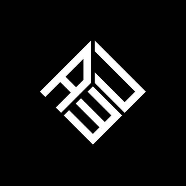 Awu Logo Ontwerp Zwarte Achtergrond Awu Creatieve Initialen Letter Logo — Stockvector