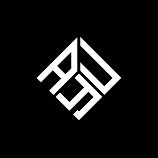 Siyah Arka Planda Ayu Harf Logosu Tasarımı Ayu Yaratıcı Harf — Stok Vektör