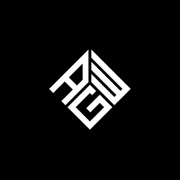 Σχεδιασμός Λογότυπου Γραμμάτων Agw Μαύρο Φόντο Έννοια Λογοτύπου Δημιουργικά Αρχικά — Διανυσματικό Αρχείο