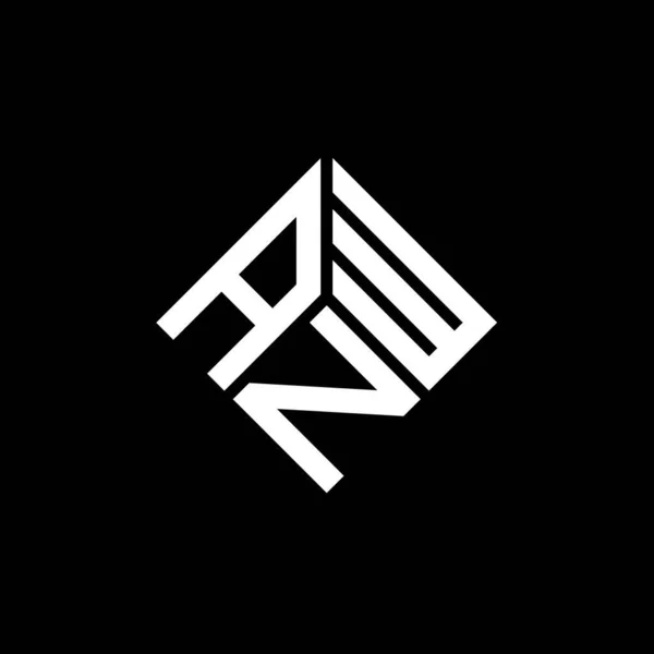 ブラックを基調としたAnwレターロゴデザイン Anwクリエイティブイニシャルレターロゴコンセプト Anw手紙のデザイン — ストックベクタ