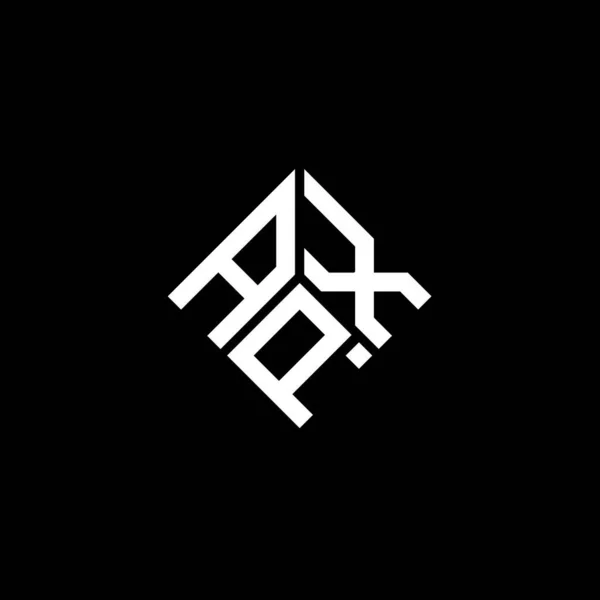 Apx Design Logotipo Carta Fundo Preto Apx Iniciais Criativas Conceito — Vetor de Stock