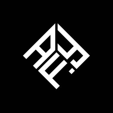 Siyah arka planda AFY harf logosu tasarımı. AFY yaratıcı harflerin baş harfleri logo kavramı. AFY harf tasarımı.