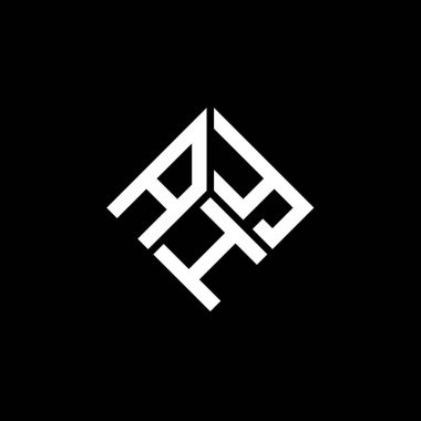 Siyah arka planda AHY harf logosu tasarımı. AHY yaratıcı harflerin baş harfleri logo kavramı. AHY harf tasarımı.