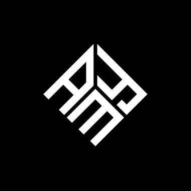 Siyah arka planda AMY mektup logosu tasarımı. AMY yaratıcı harfler logosu konsepti. AMY mektup tasarımı.