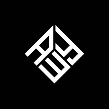 Siyah arka planda AWY harf logosu tasarımı. AWY yaratıcı harflerin baş harfleri logo kavramı. AWY harf tasarımı. Siyah arkaplanda WY harf logosu tasarımı. AWY yaratıcı harflerin baş harfleri logo kavramı. AWY harf tasarımı.