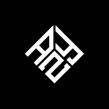 Siyah arkaplanda AZY harf logosu tasarımı. AZY yaratıcı harflerin baş harfleri logo kavramı. AZY harf tasarımı.