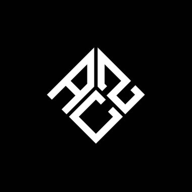 Siyah arkaplanda ACZ harf logosu tasarımı. ACZ yaratıcı harflerin baş harfleri logo kavramı. ACZ harf tasarımı.