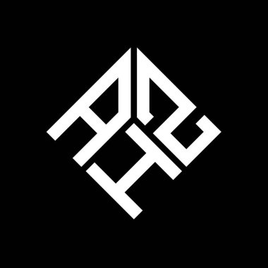 Siyah arkaplanda AHZ harf logosu tasarımı. AHZ yaratıcı harflerin baş harfleri logo kavramı. AHZ harf tasarımı.