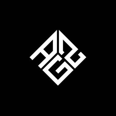 Siyah arkaplanda AGZ harf logosu tasarımı. AGZ yaratıcı harflerin baş harfleri logo kavramı. AGZ harf tasarımı.