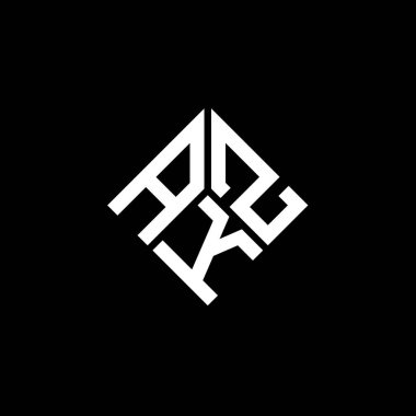 Siyah arkaplan üzerinde AKZ harf logosu tasarımı. Namı diğer yaratıcı harflerin baş harfleri logo konsepti. AKZ harf tasarımı.