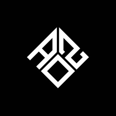 Siyah arka planda AOZ harfi logo tasarımı. AOZ yaratıcı harflerin baş harfleri logo kavramı. AOZ harf tasarımı.