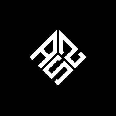 Siyah arka planda ASZ harf logosu tasarımı. ASZ yaratıcı harf logosu konsepti. ASZ harf tasarımı.