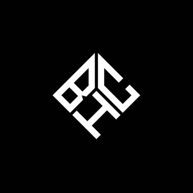 Siyah arkaplanda BHC harf logosu tasarımı. BHC yaratıcı harflerin baş harfleri logo kavramı. BHC harf tasarımı.