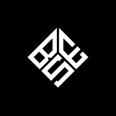 Siyah arka planda BSE harfi logo tasarımı. BSE yaratıcı harflerin baş harfleri logo kavramı. BSE harf tasarımı.