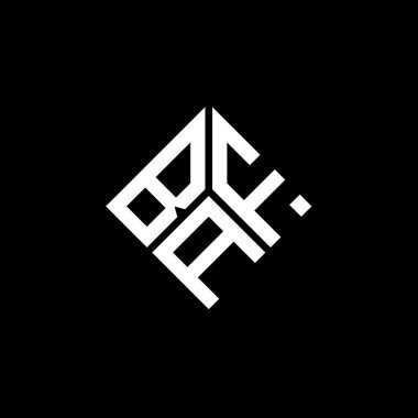 Siyah arka planda BAF harf logosu tasarımı. BAF yaratıcı harflerin baş harfleri logo konsepti. BAF harf tasarımı.