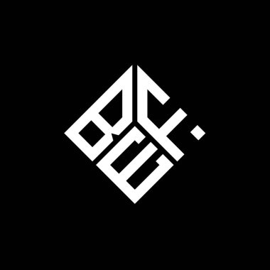 Siyah arka planda BEF harf logosu tasarımı. BEF yaratıcı harflerin baş harfleri logo kavramı. BEF harf tasarımı.