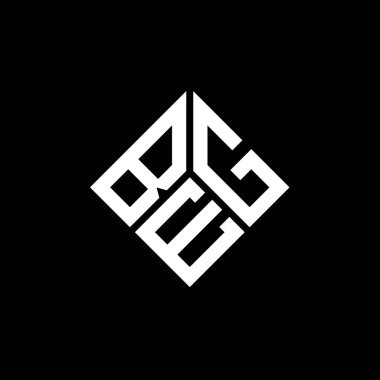 Siyah arka planda beg harfi logo tasarımı. Yaratıcı harflerin baş harfleri logo konsepti. Beg harf tasarımı.