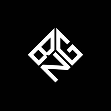 Siyah arka planda BNG harf logosu tasarımı. BNG yaratıcı harflerin baş harfleri logo kavramı. BNG harf tasarımı.