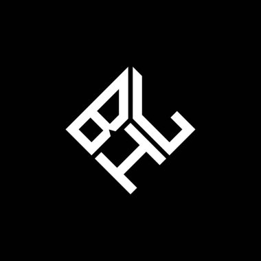 Siyah arkaplanda BHL harf logosu tasarımı. BHL yaratıcı harflerin baş harfleri logo kavramı. BHL harf tasarımı.