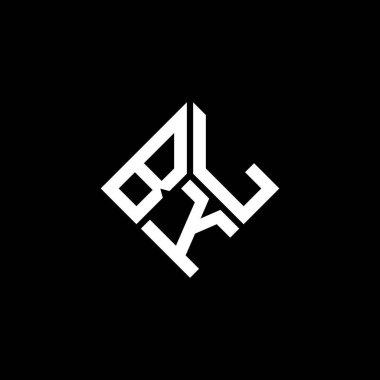 Siyah arkaplanda BKL harf logosu tasarımı. BKL yaratıcı harflerin baş harfleri logo kavramı. BKL harf tasarımı.