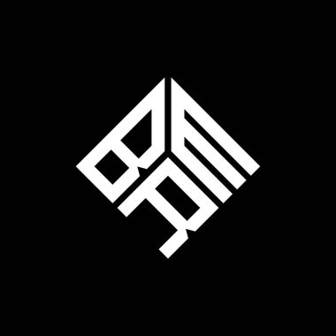 Siyah arka planda BRM harf logosu tasarımı. BRM yaratıcı harflerin baş harfleri logo kavramı. BRM harf tasarımı.
