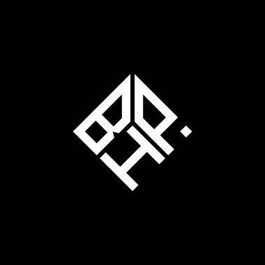 Siyah arkaplanda BHP harf logosu tasarımı. BHP yaratıcı harflerin baş harfleri logo kavramı. BHP harf tasarımı.