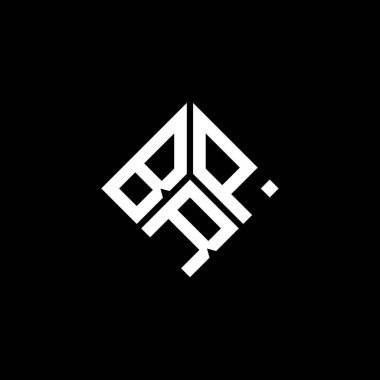 Siyah arkaplanda BRP harf logosu tasarımı. BRP yaratıcı harflerin baş harfleri logo kavramı. BRP harf tasarımı.