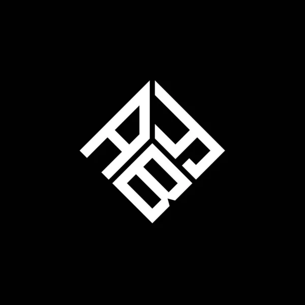 Σχεδιασμός Λογότυπου Aby Γραμμάτων Μαύρο Φόντο Aby Δημιουργική Αρχικά Γράμμα — Διανυσματικό Αρχείο