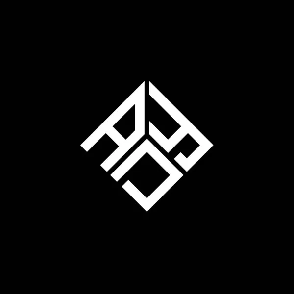 Ady Design Logotipo Carta Fundo Preto Ady Iniciais Criativas Conceito — Vetor de Stock