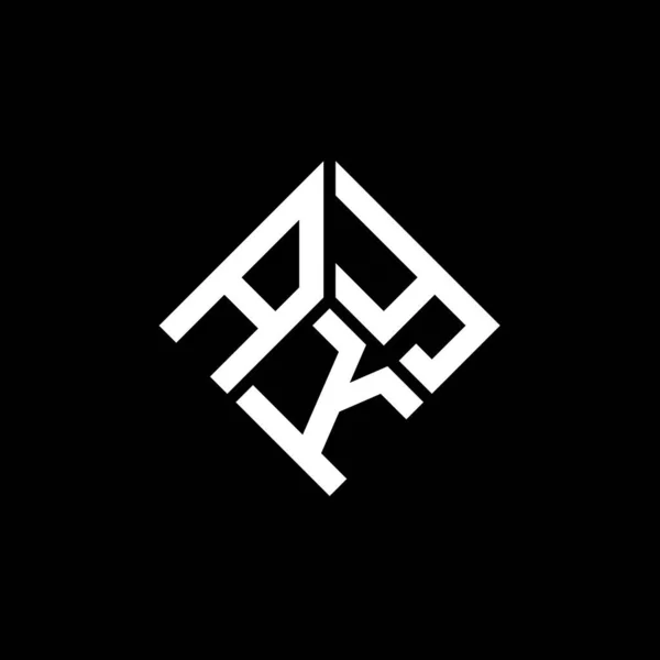 Aky Lettre Logo Design Sur Fond Noir Aky Initiales Créatives — Image vectorielle