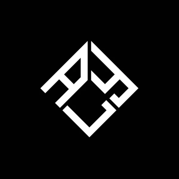 Aly Carta Logotipo Design Fundo Preto Aly Criativo Iniciais Conceito — Vetor de Stock