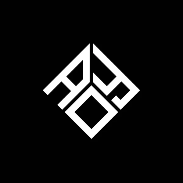 Projeto Logotipo Carta Aoy Fundo Preto Aoy Iniciais Criativas Conceito — Vetor de Stock