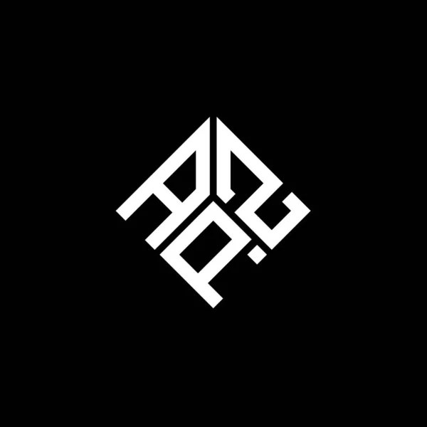 Apz Lettera Logo Design Sfondo Nero Apz Creativo Iniziali Lettera — Vettoriale Stock