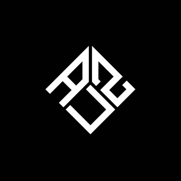 Diseño Del Logotipo Letra Auz Sobre Fondo Negro Auz Iniciales — Archivo Imágenes Vectoriales