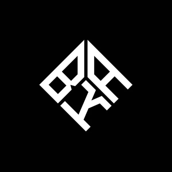 Design Logotipo Letra Bka Fundo Preto Bka Iniciais Criativas Conceito — Vetor de Stock