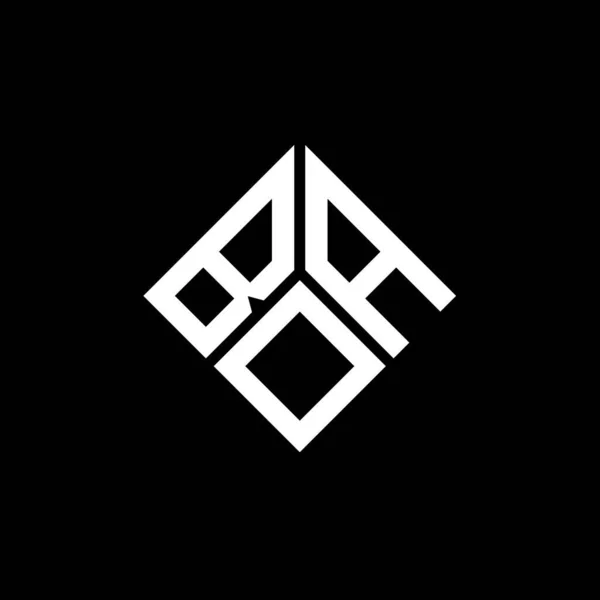 Logo Boa Lettera Disegno Sfondo Nero Boa Creativo Iniziali Lettera — Vettoriale Stock