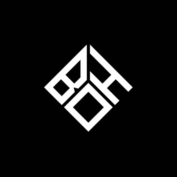 Boh Buchstabe Logo Design Auf Schwarzem Hintergrund Boh Kreative Initialen — Stockvektor