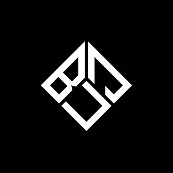 Buj Brev Logotyp Design Svart Bakgrund Buj Kreativa Initialer Brev — Stock vektor