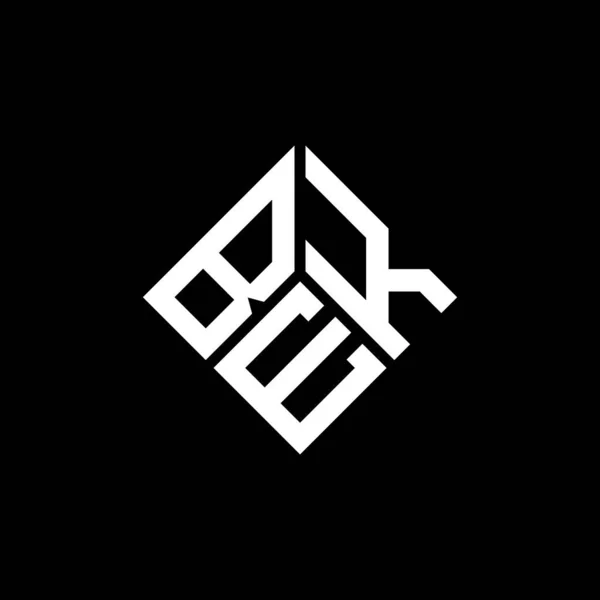 Bek Carta Logotipo Design Fundo Preto Bek Iniciais Criativas Conceito — Vetor de Stock