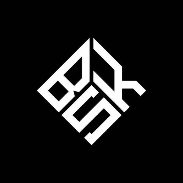 Desain Logo Huruf Bsk Pada Latar Belakang Hitam Inisial Kreatif - Stok Vektor