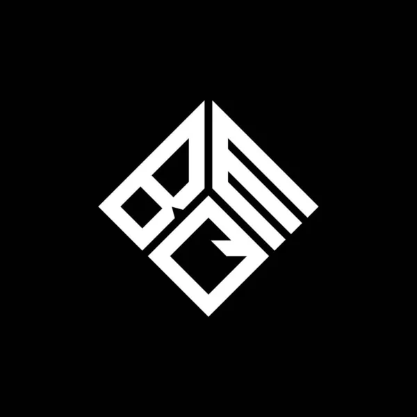 黒の背景にBqmレターのロゴデザイン Bqmクリエイティブイニシャルレターロゴコンセプト Bqmレターデザイン — ストックベクタ