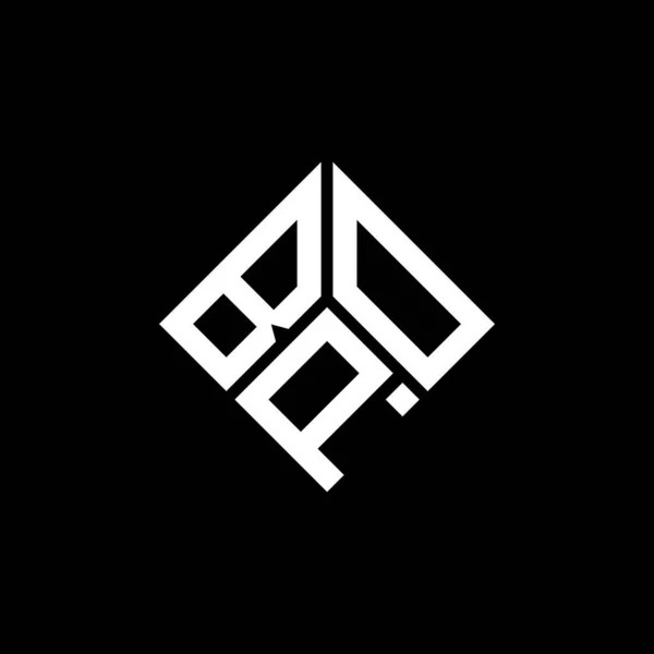 Bpo Bokstav Logotyp Design Svart Bakgrund Bpo Kreativa Initialer Brev — Stock vektor