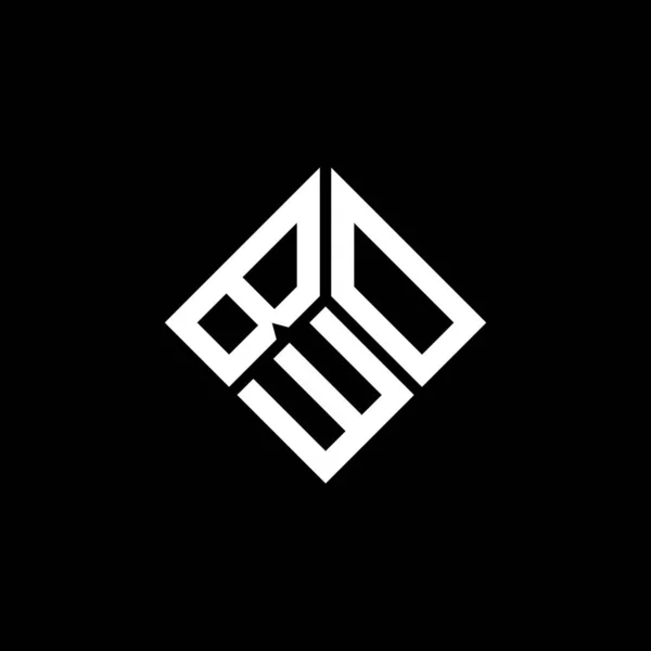 Bwo Logo Ontwerp Zwarte Achtergrond Bwo Creatieve Initialen Letter Logo — Stockvector